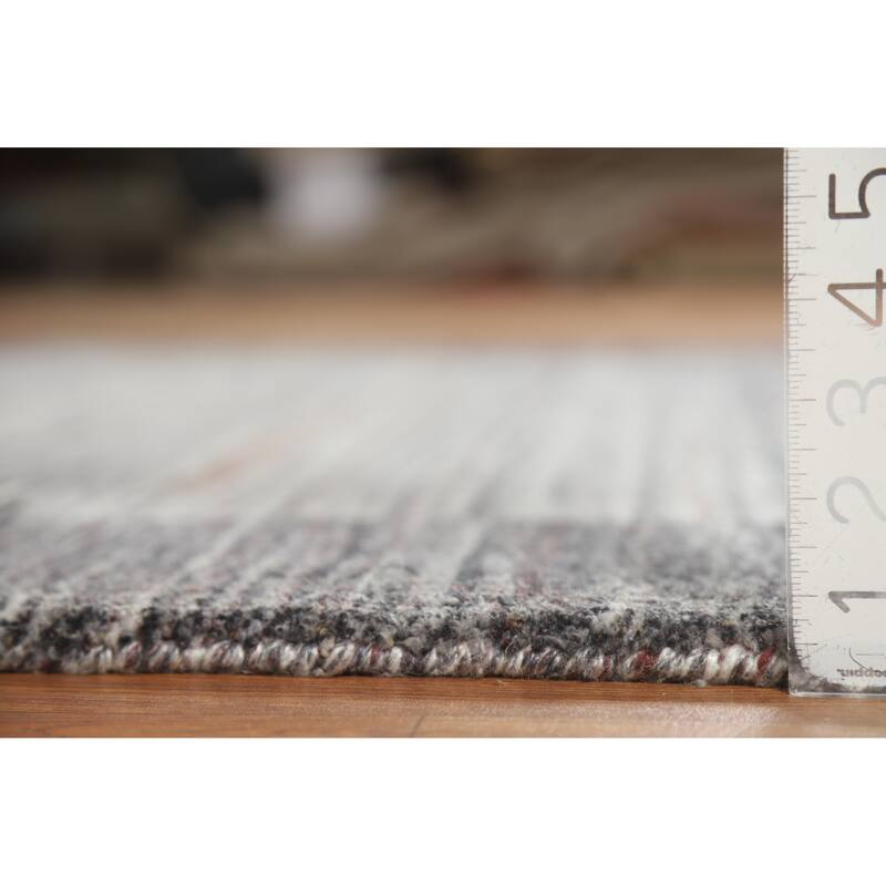 Hand Knotted Oriental 100% Wool Carpet Tribal Tribal Greys & Charcoal Gabbeh Area Rug - 7' 7'' X 5' 6''