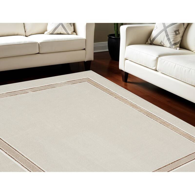 Power Loomed Geometric Non Skid Stain Resistant Area Rug - 144' X '108' X '0.39 - 144' X '108' X '0.39 - Cream - Rectangle