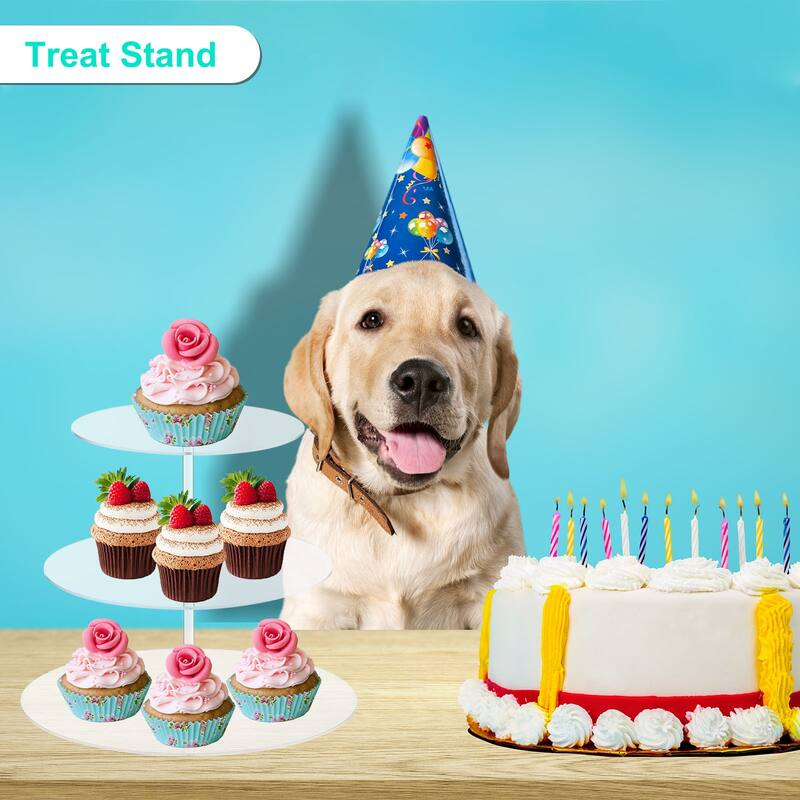 3 Tier Acrylic Cupcake Stand and 1 Tier Cake Stand Holder Birthday Party Clear