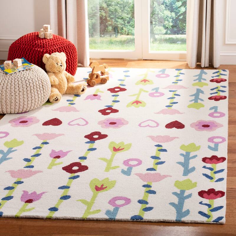 SAFAVIEH Handmade Kids Jazmyn Wool Rug - 3' x 5' - Ivory/Pink