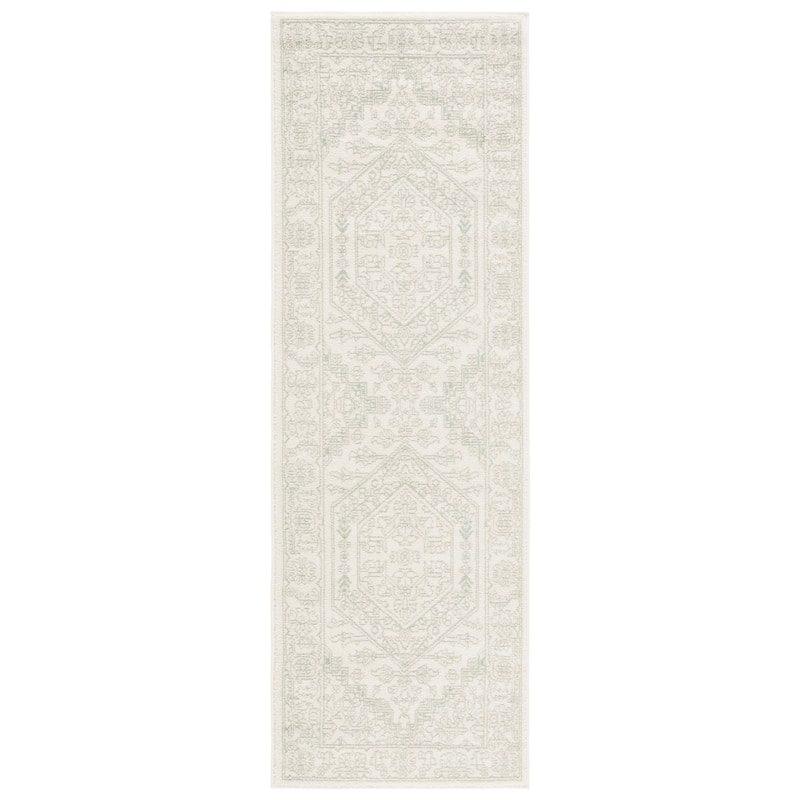SAFAVIEH Adirondack Sian Rustic Oriental Medallion Rug - 2'6" x 8' Runner - Sage/Ivory