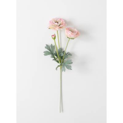 Sullivans Artificial Garden Ranunculus Stem 21.5"H Pink Flower - 6"L x 3"W x 21.5"H