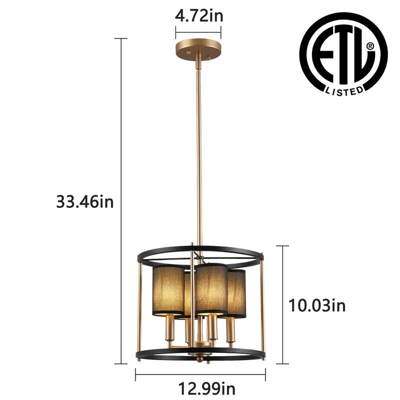 Dimmable Lantern Drum Chandelier Classic Drum Chandelier - 4-Light