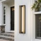 preview thumbnail 1 of 26, Matte Black Modern Linear Integrated LED Outdoor Wall Sconce with Vertical Light Strip 21-in H