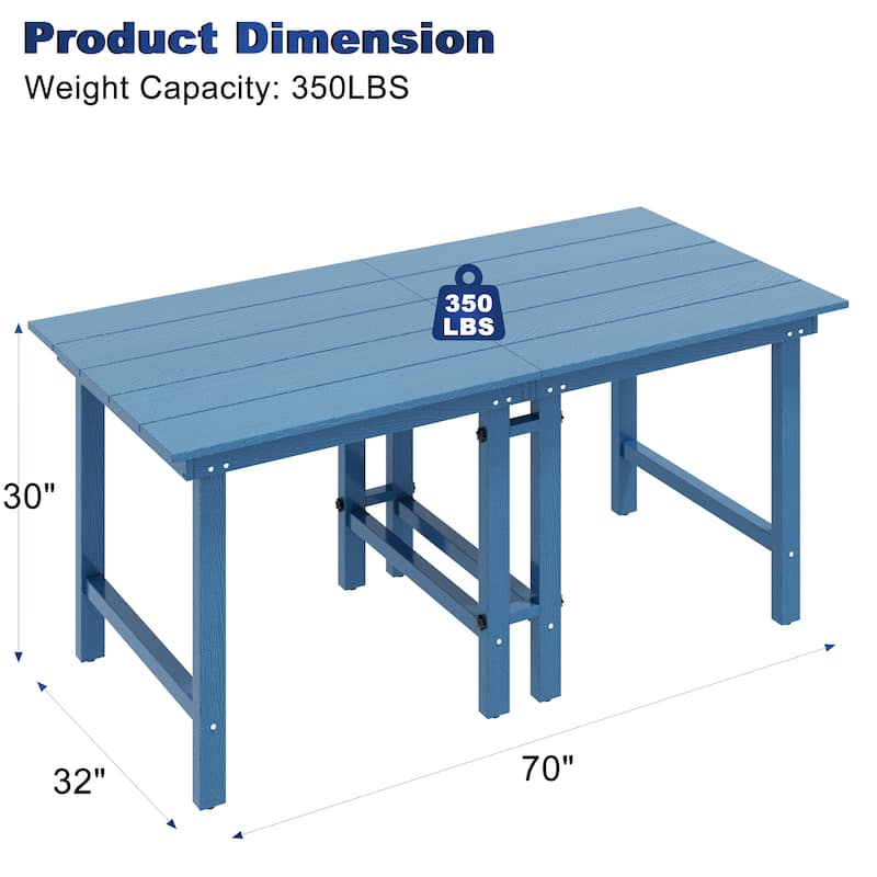 7-Piece HDPE Outdoor Dining Table Sets