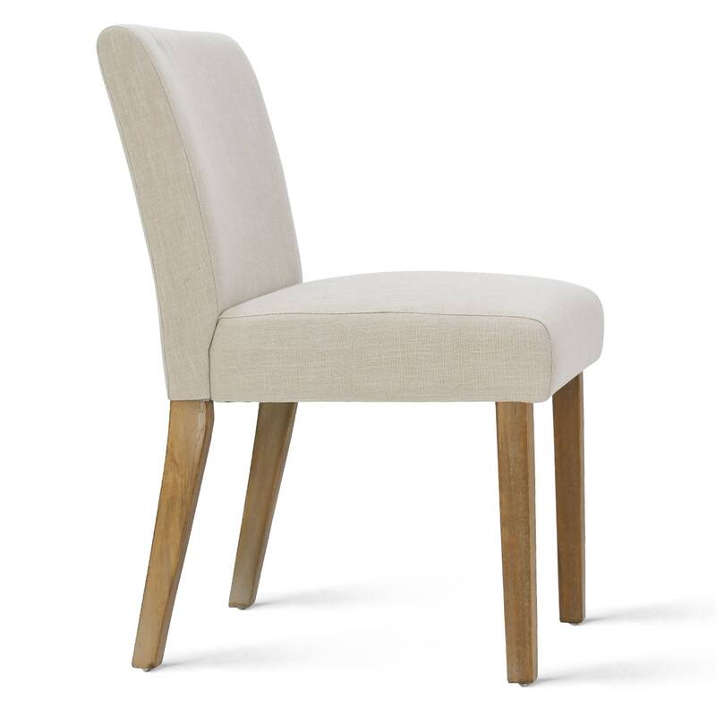 Linen Upholstered Solid Wood Dining Chair (Set of 2)