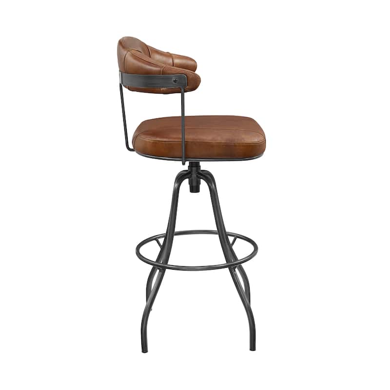 Art Leon Industrial Retro Leather Swivel Barstool