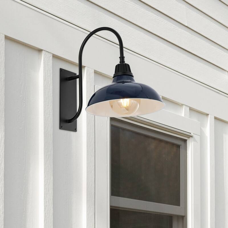 Wallace 12.25" Indoor/Outdoor LED Gooseneck Arm Sconce, By JONATHAN Y