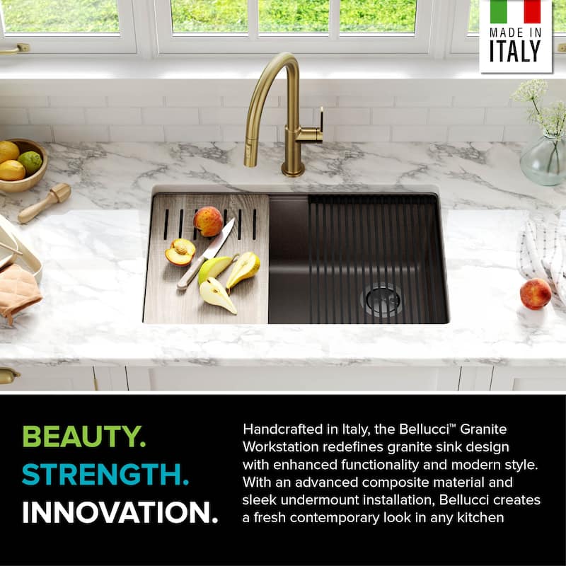 KRAUS Bellucci Workstation Undermount Granite Composite Kitchen Sink