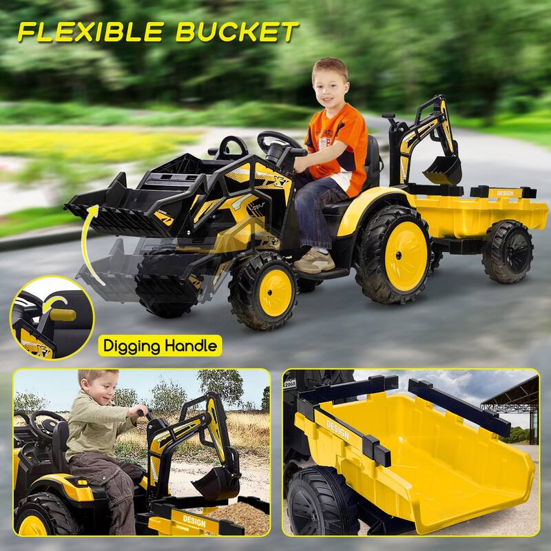 24V Ride on Tractor with Trailer and Remote Control
