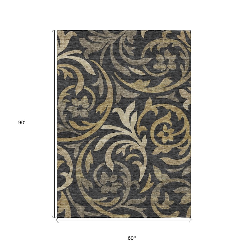 HomeRoots Floral Transitional Rectangle Outdoor Rug