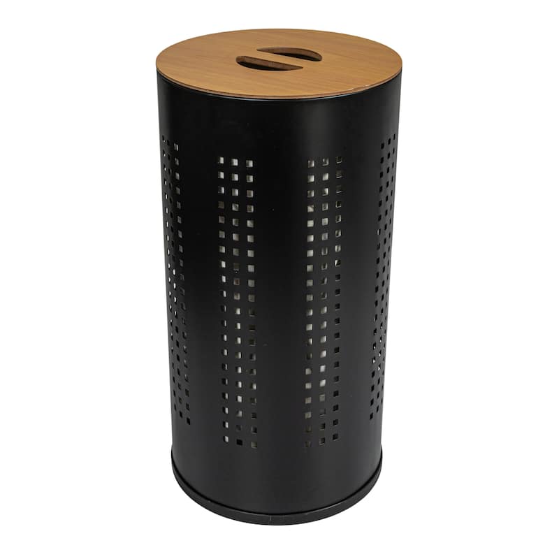 Household Essentials Steel Laundry Hamper with Lid - 13.8"L x 13.8"W x 23.0"H