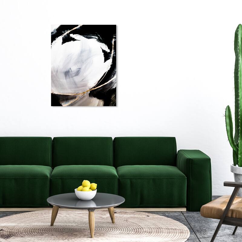 Wynwood Studio Abstract Tempestad Black and Modern & Contemporary Wall Art Canvas Print - 36 x 30