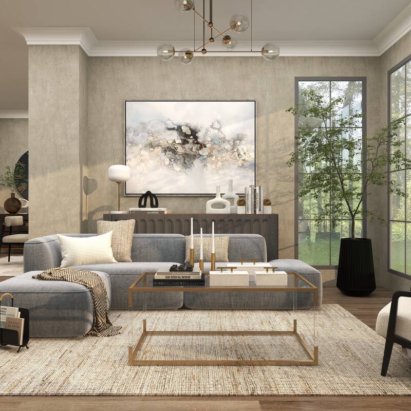 Black, Green or White Marble Box with Gold Handle (Set of 3) - S/3 12", 10", 8"W