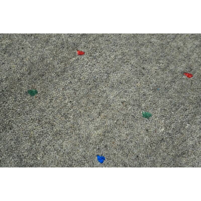 Hand Knotted Oriental 100% Wool Carpet Tribal Tribal Greys & Charcoal Gabbeh Area Rug - 12' 1'' X 9' 1''