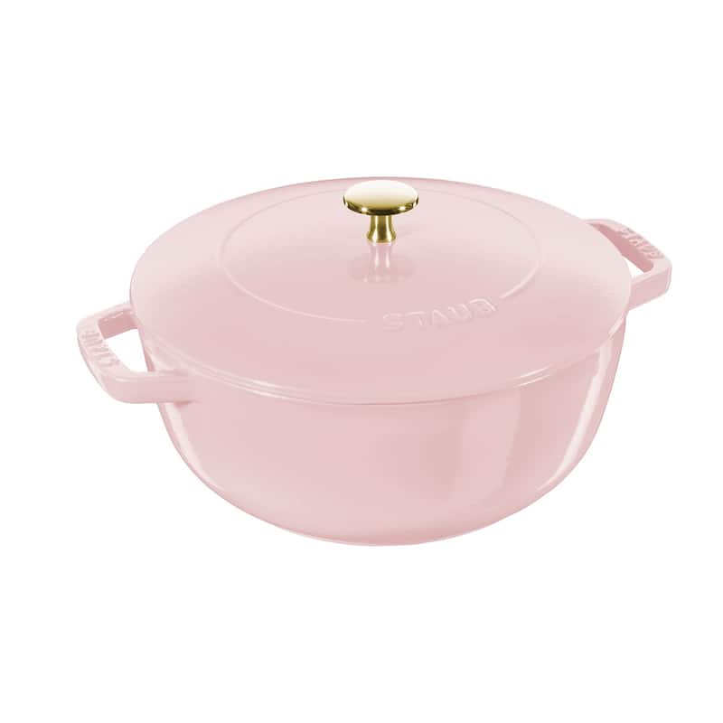 Staub Cast Iron Essential French Oven, Dutch Oven, 5-quart, serves 5-6, Made in France - 5-qt - Pink Peony