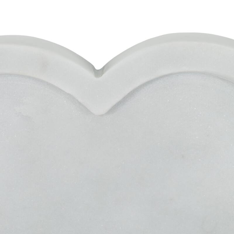 Sagebrook Home 8" Dyer White Marble Trinket Tray, Flower Shape, 1"H - 8" x 8" x 1"