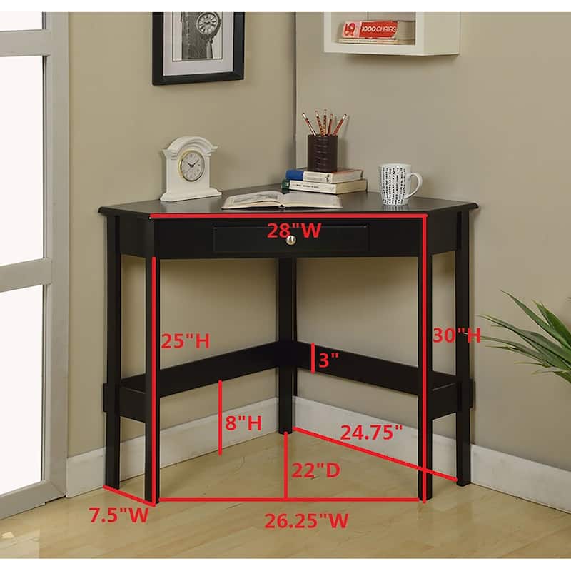 Contemporary Wood 1-drawer Corner Desk
