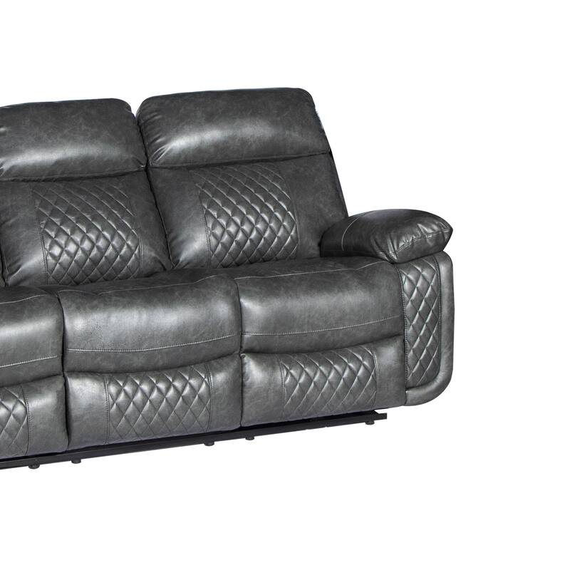 Contemporary Living Room Faux Leather Upholstered Sofa