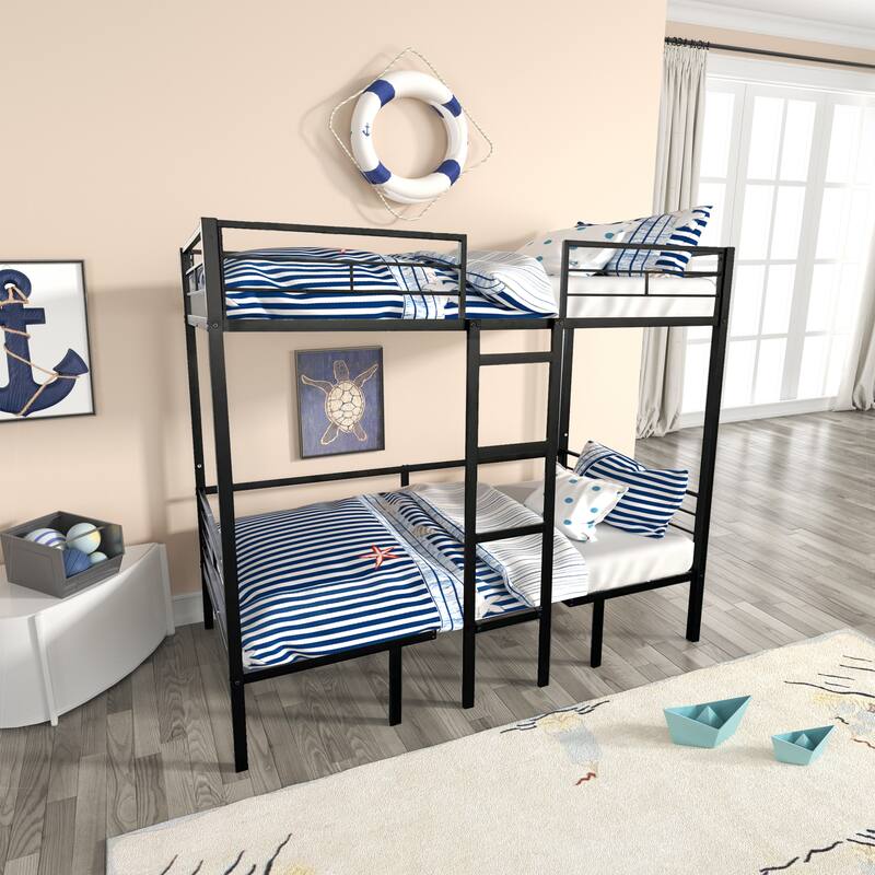 Convertible Loft Bed with Pull-Out Twin Sleeper, Table, Seating, Drawers & Guardrails