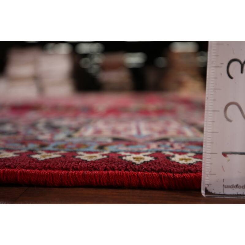 Animals Red Floral Kashan Turkish Area Rug Machine-Made Carpet - 9'7" x 12'8"