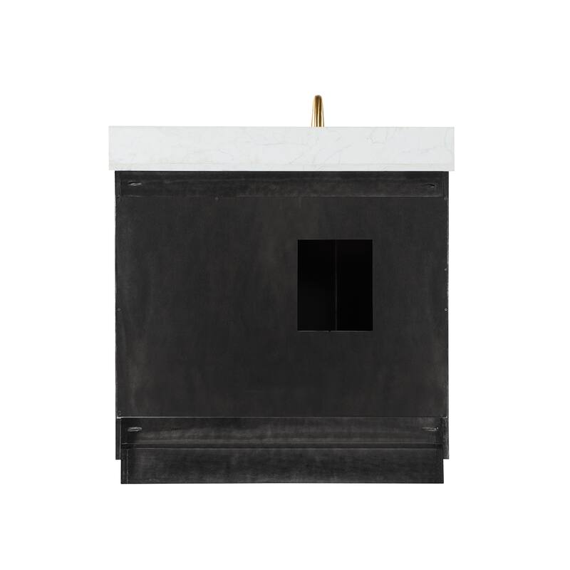 Altair Gazsi Bathroom Vanity with Composite Stone Countertop without Mirror