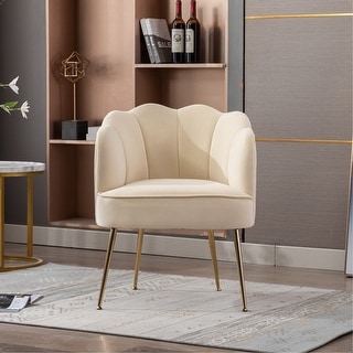 Shell Shape Velvet Fabric Armchair Accent Chair - Bed Bath & Beyond ...