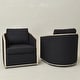 preview thumbnail 60 of 165, KINWELL 31"W Oak Frame Upholstered Swivel Barrel Armchair
