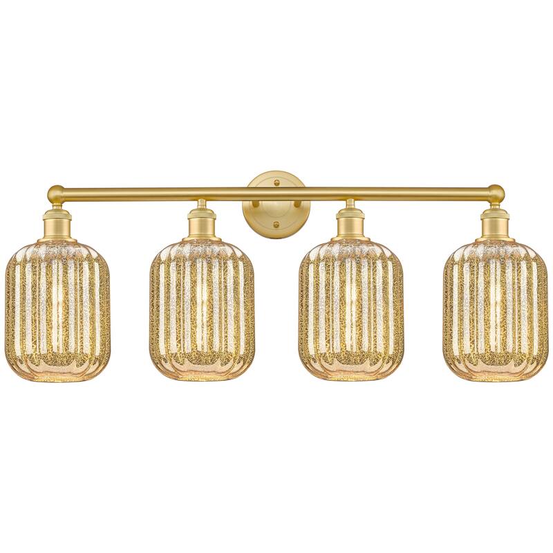 Innovations Lighting Endless Possibilities Edison - Preston - 4 Light 34" Jar Shade Bath Vanity Light - Mercury/Satin Gold