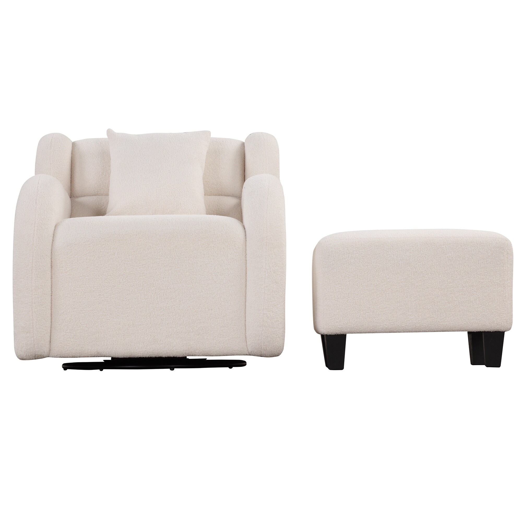 Plush armchair hotsell with ottoman