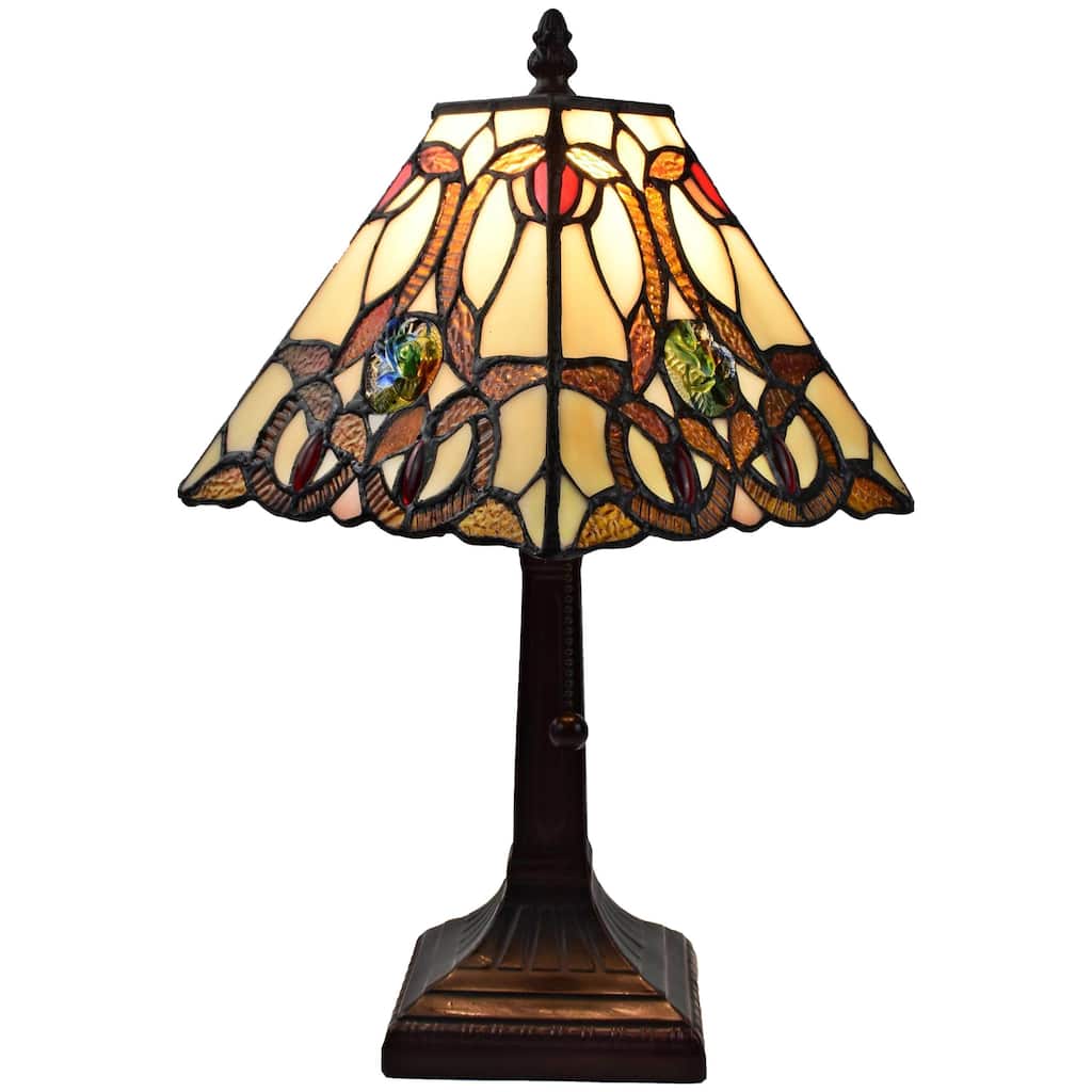 Copper Grove Hais 16-inch Tiffany-style Mini Floral Mission-style Accent Lamp