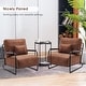 preview thumbnail 2 of 25, MCombo set of 2 Modern Accent Armchair with Steel Legs, Leathaire fabric HQ102 Saddle