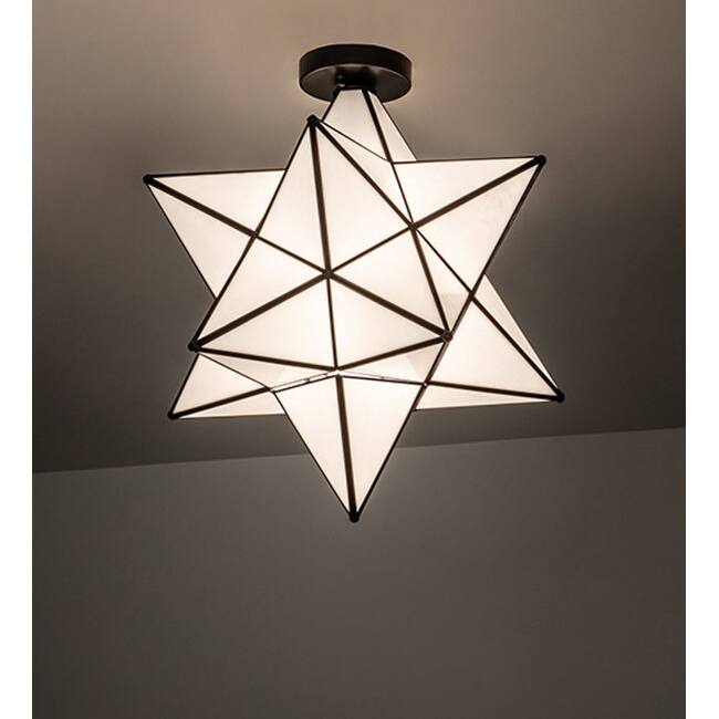 Meyda Tiffany 239498 Moravian Star 18" Wide Semi-Flush Ceiling Fixture