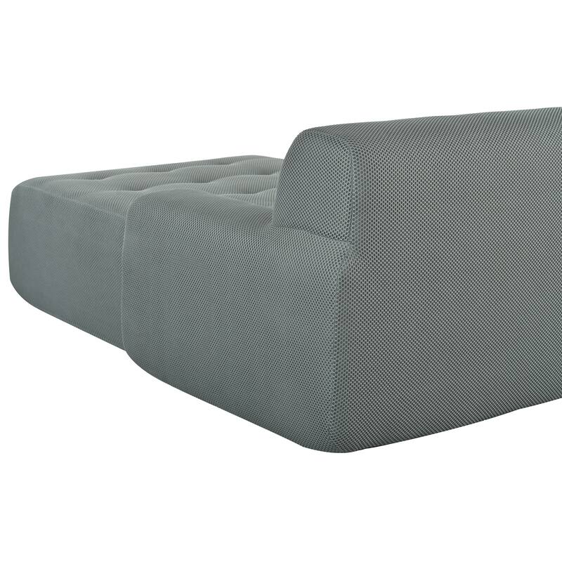 107" Polyester Mesh L-Shaped Modular Sectional Sofa with Deep Seat & Pocket Springs