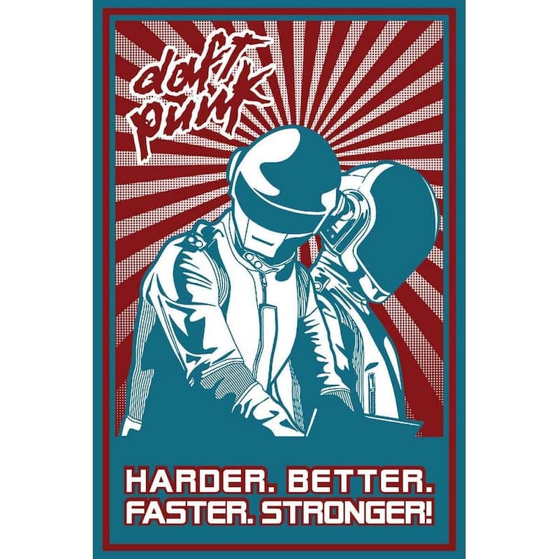 Daft Punk Harder Better Faster Stronger Art Poster - 24 x 36 Inch