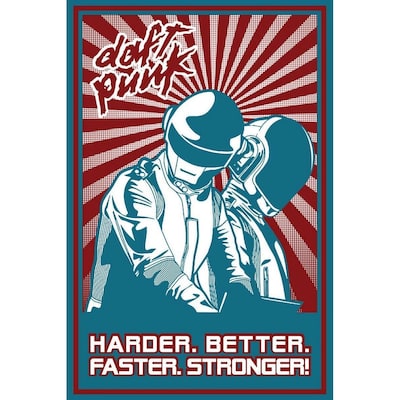 Daft Punk Harder Better Faster Stronger Art Poster - 24 x 36 Inch