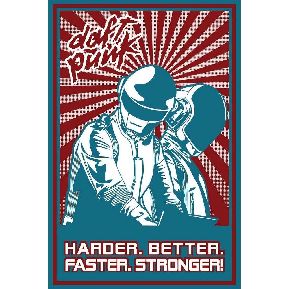 Daft Punk Harder Better Faster Stronger Art Poster - 24 x 36 Inch