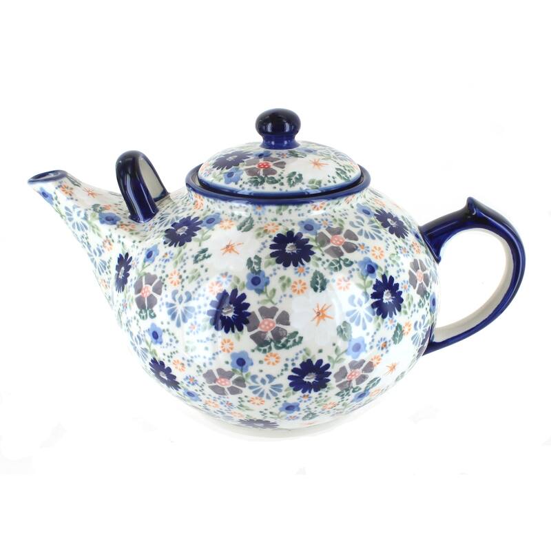Blue Rose Polish Pottery C001 Manufaktura Large Teapot - Carnival