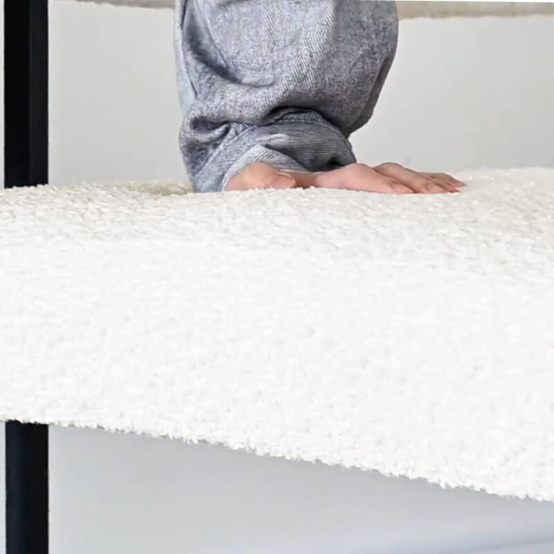 Boucle Beige Upholstered Arm Chair(Set of 2)