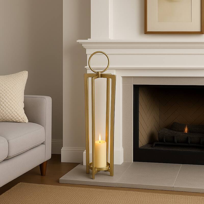 Siana Tabletop Decor, Candle Holder, 31 Inch, Gold Finished Metal