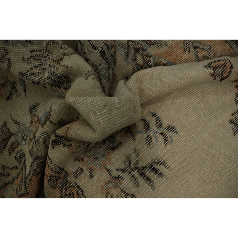 Hand Knotted Oriental 100% Wool Carpet Transitional Floral Beige & Ivories Anatolian Area Rug - 9' 3'' X 5' 8''