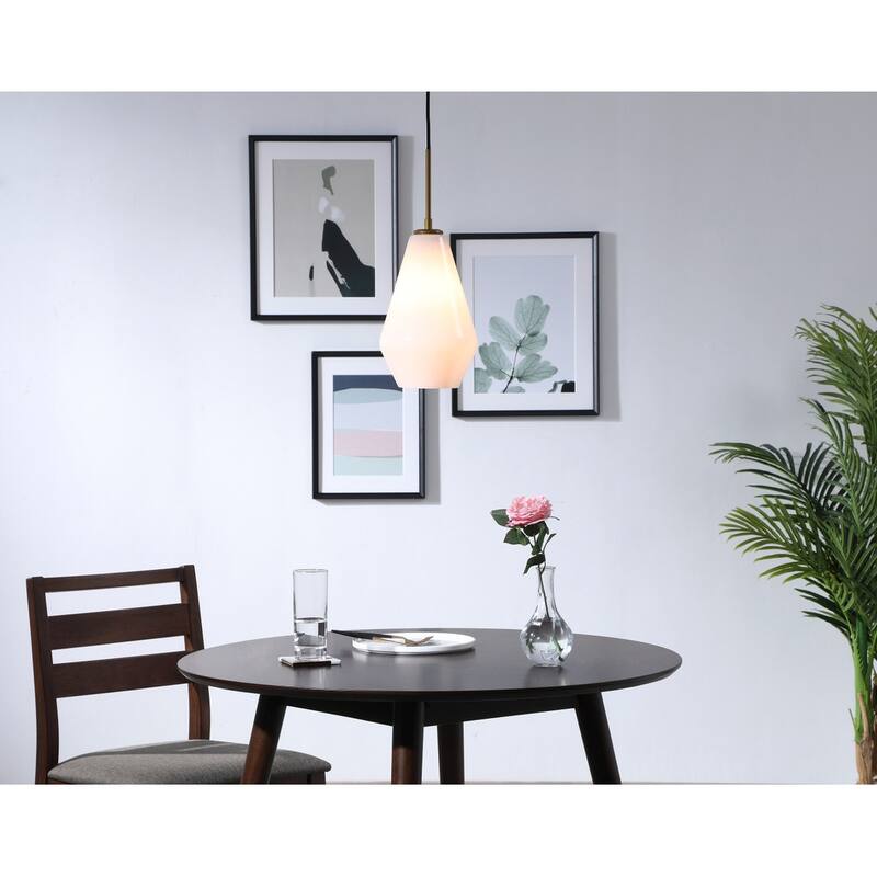 Gerald 1-light Elongated Glass Shade Hanging Pendant Light