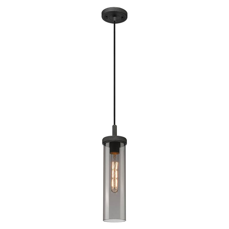 Innovations Lighting Downtown Urban - Lincoln - 1 Light 4" Cord Hung Pendant - Weathered Zinc/Light Smoke Shade