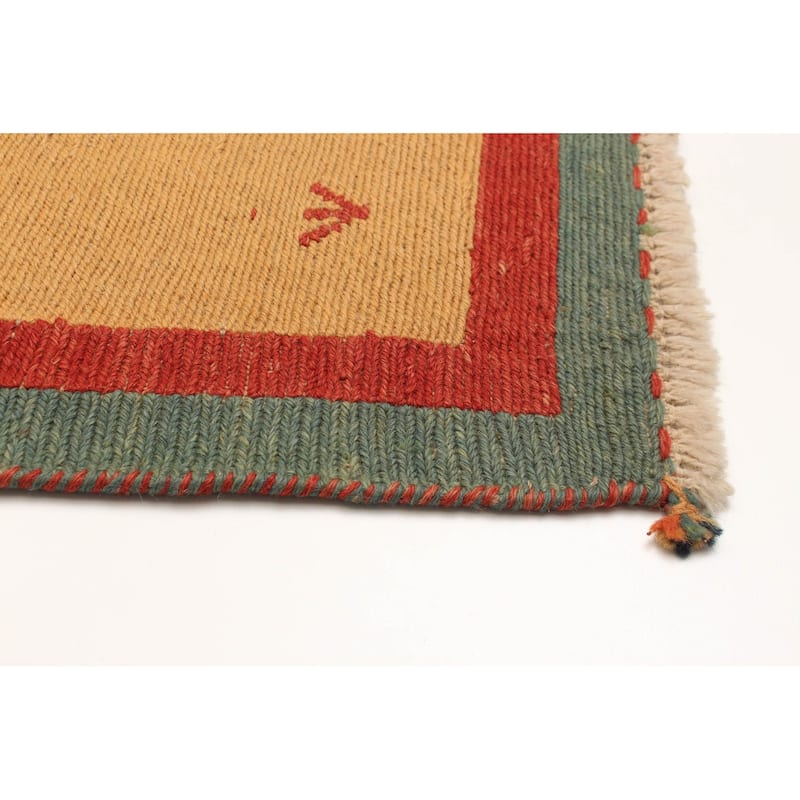 ECARPETGALLERY Flat-Weave Kashkuli Light Orange Wool Tapestry Kilim - 5'5 x 7'5