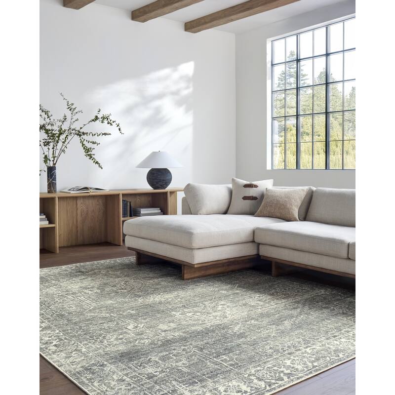Galey Alix x Livabliss Collins Avenue VII Vintage Medallion Area Rug - 9' 11" x 14' - Olive