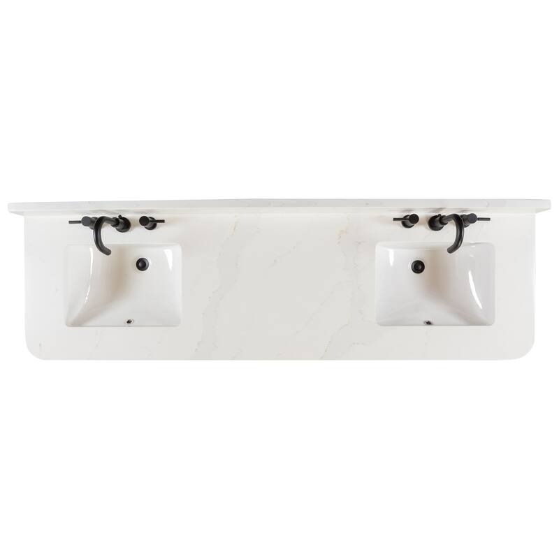 Avanity Adele 73 in. Vanity Combo in Natural Oak finish with Calacatta Quartz Top
