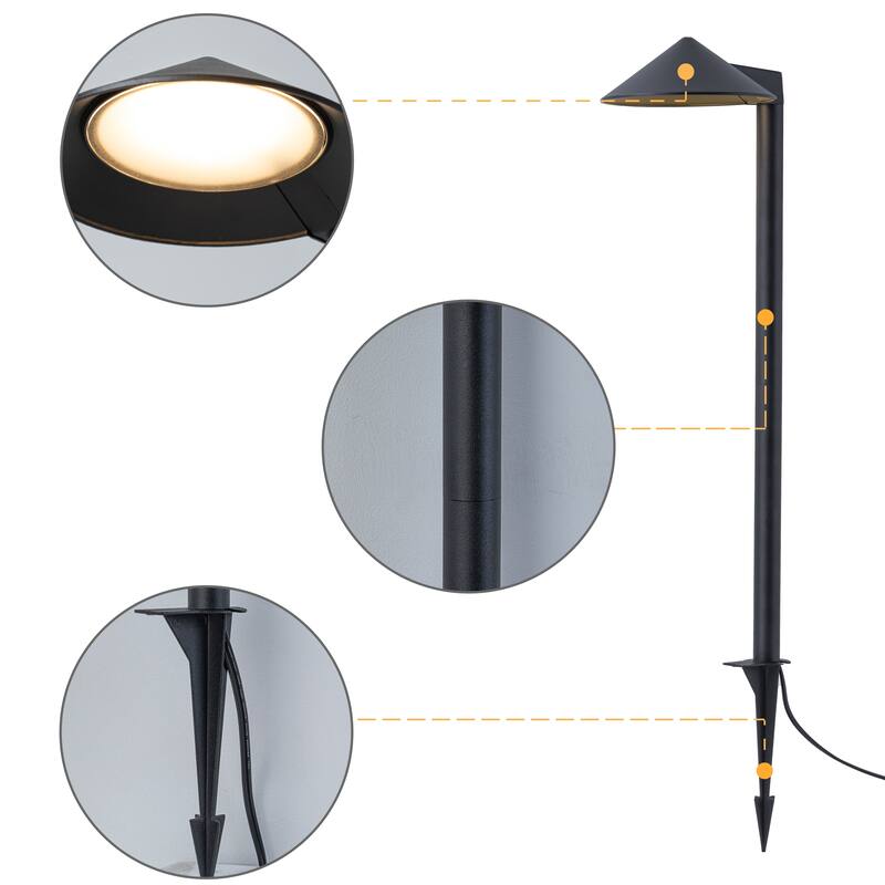 C Cattleya Low-Voltage Matte Black Aluminum 3000K LED Outdoor Path Light