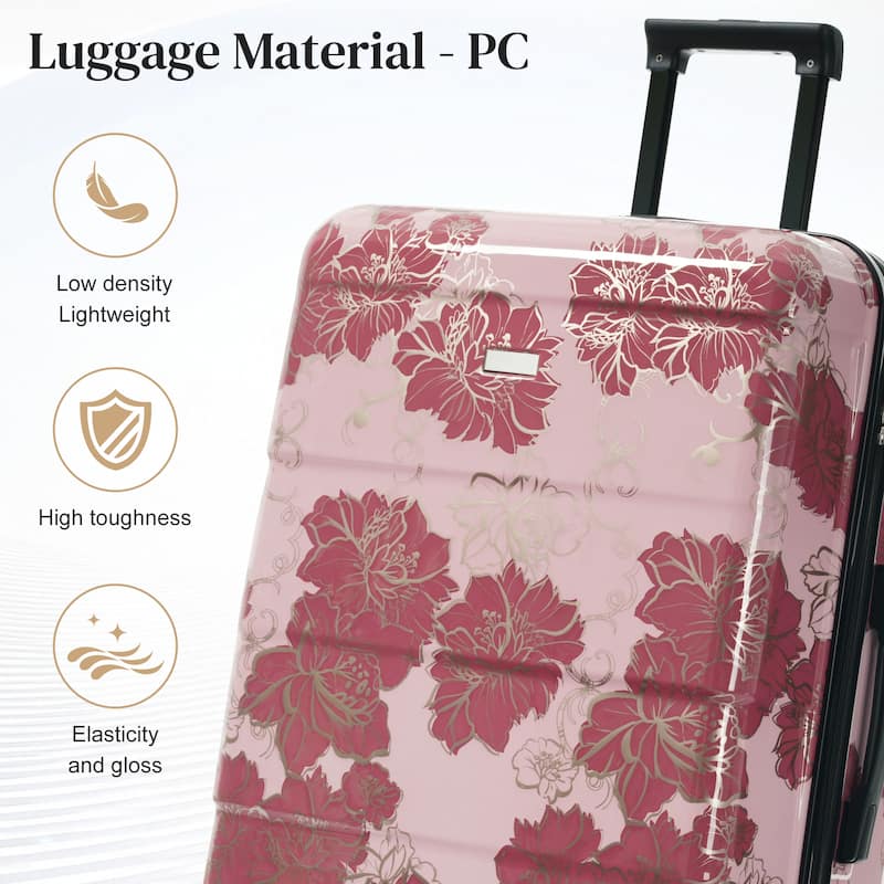 Luggage Sets New Model PC 5pcs, Hardside Lightweight Durable 20IN 24IN 28IN Suitcases with Lock Spinner Wheels