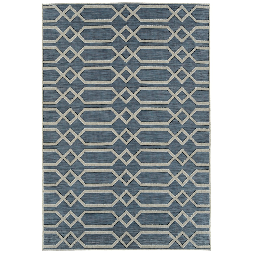 Contemporary Transitional Geometric Textured High-Low Cut & Loop Runner - 2x 6