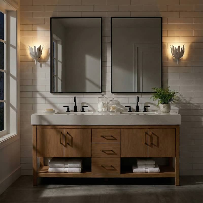 Farmhouse 1-light Maple Leaf Sconce Bathroom Wall Light